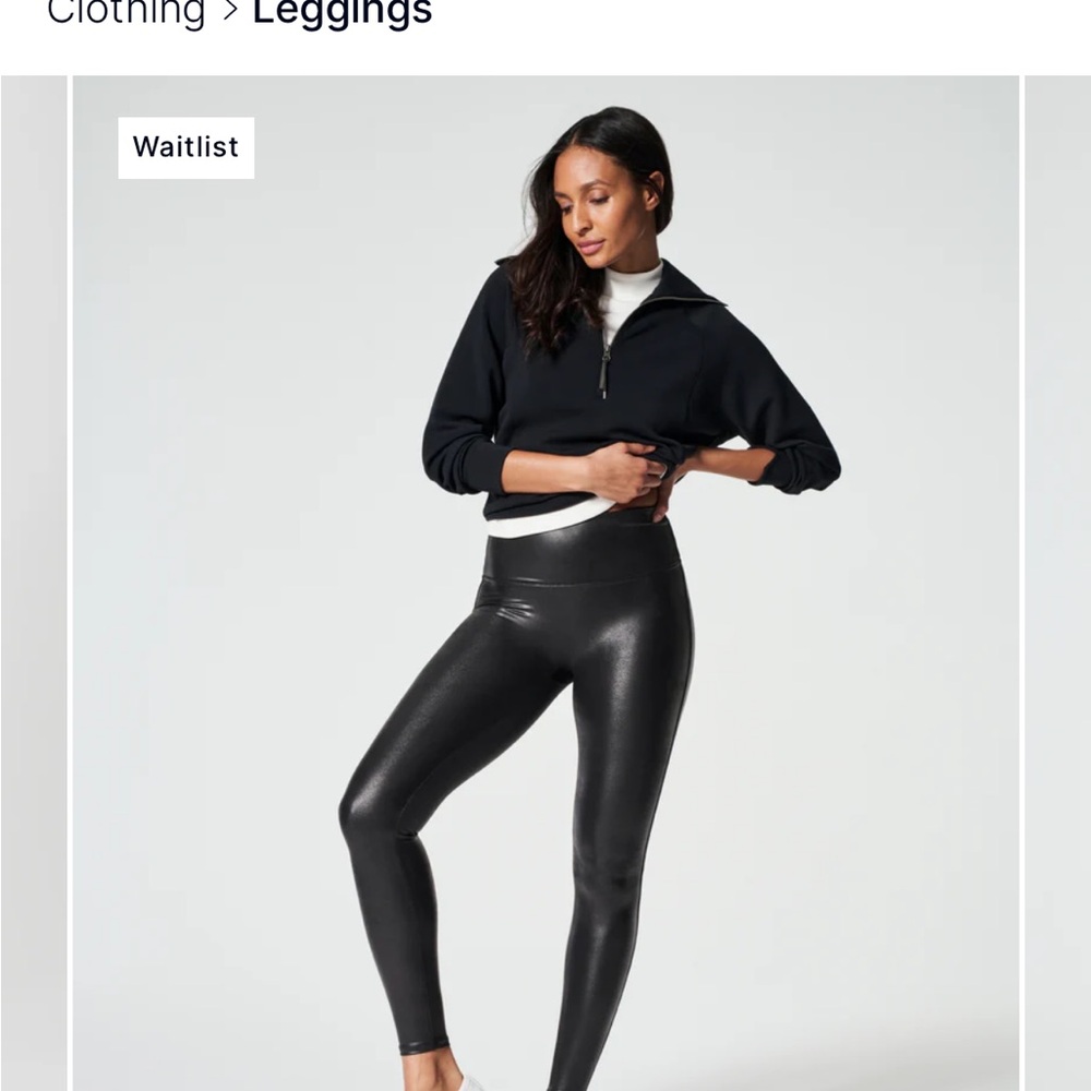 Spanx fleece lined faux leather leggings